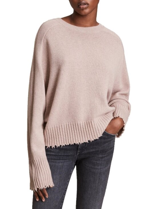 AllSaints Sweaters - AllSaints Kiera Women's Cashmere & Wool Crew Neck Sweater Pullover Pink Size S